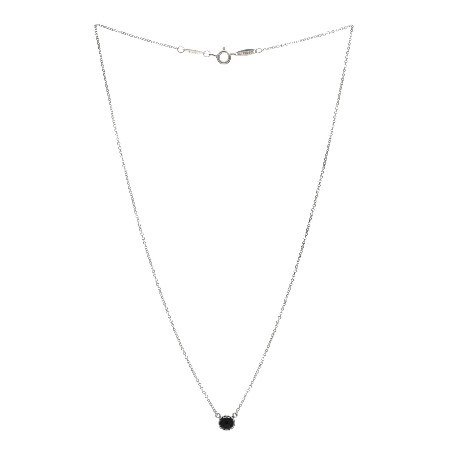 Sterling Silver Black Jade Elsa Peretti Color By The Yard Necklace