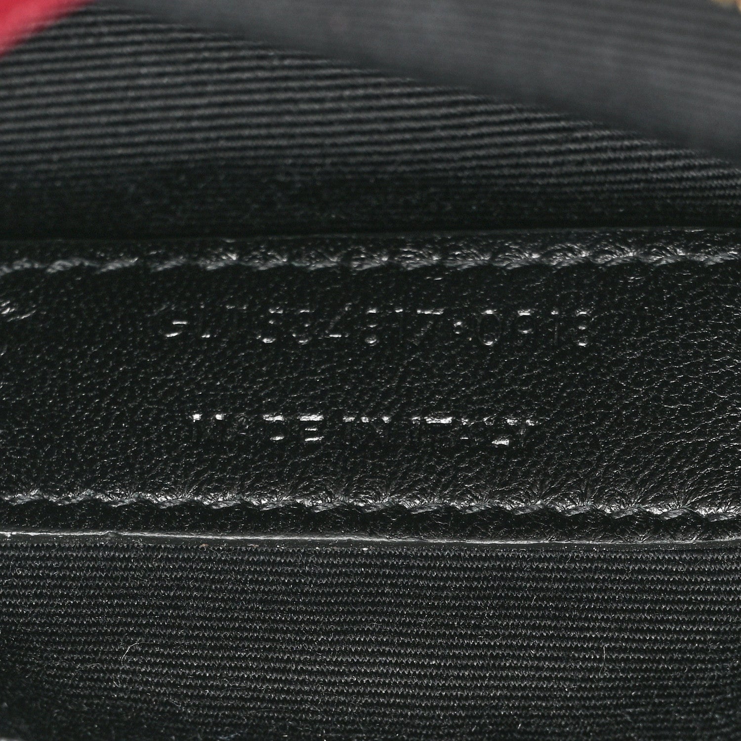 Saint Laurent Calfskin Matelasse Monogram Lou Belt Bag Dark Legion Red 7 of 9