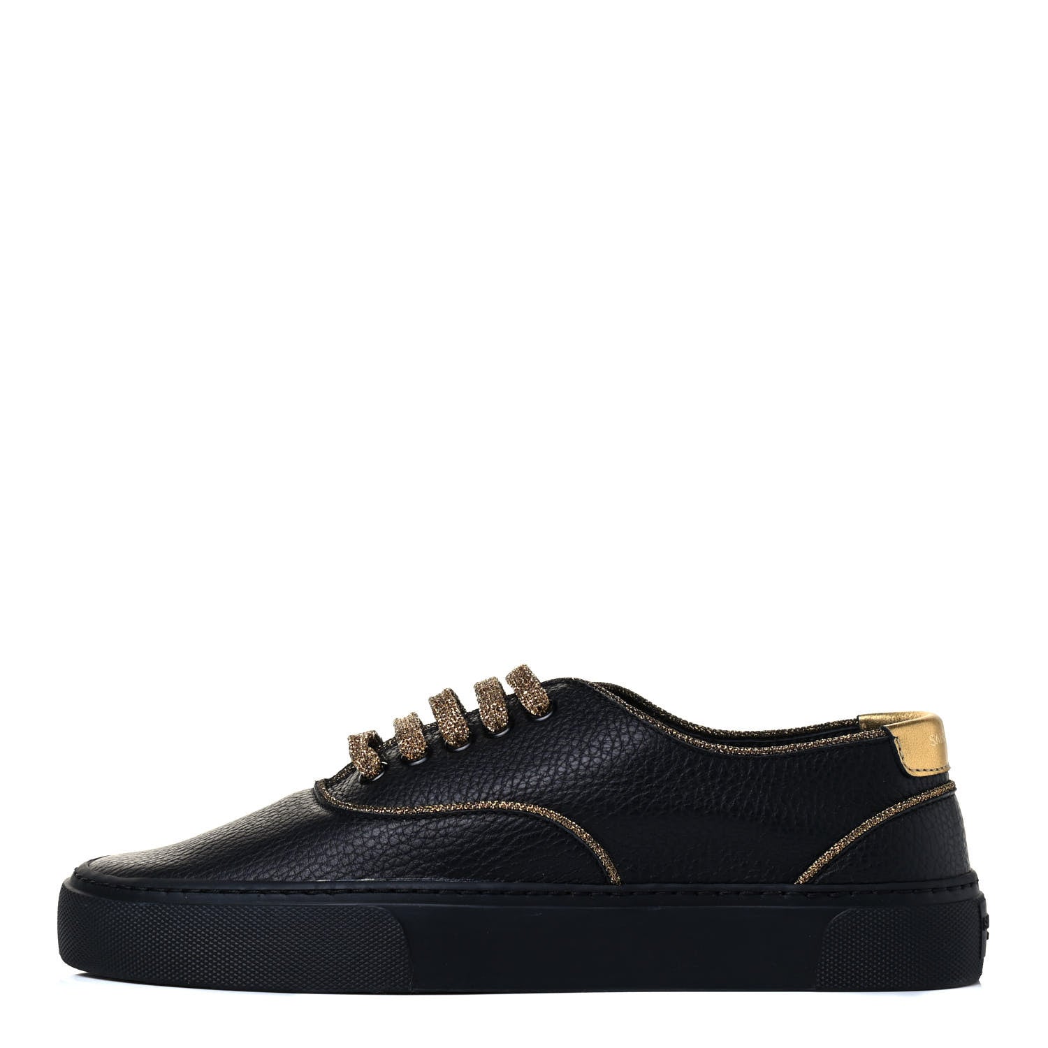 Saint Laurent Nappa Venice Sneakers 38 Black Gold 1 of 5