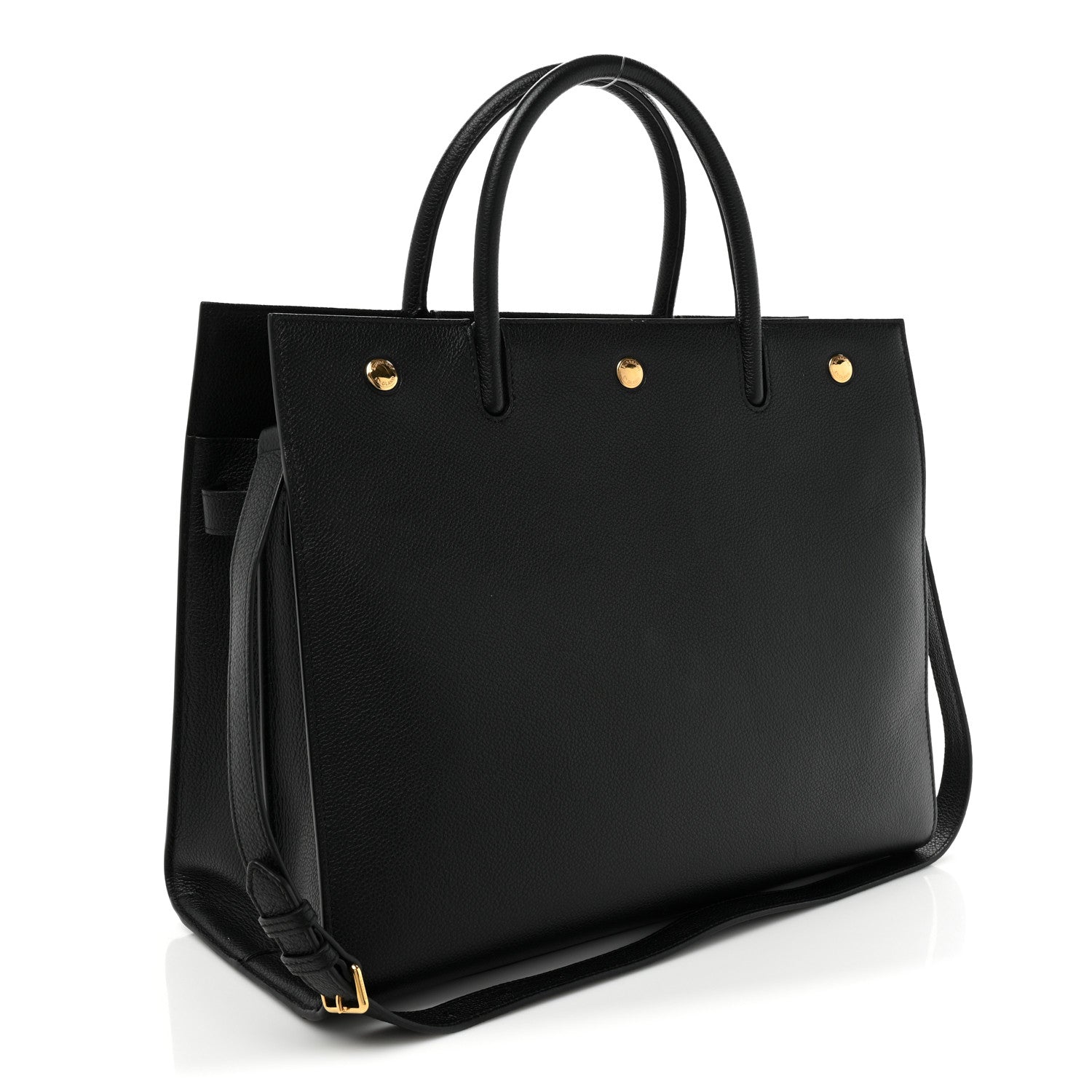 Burberry Grainy Calfskin Large Title Tote Black 3 of 15