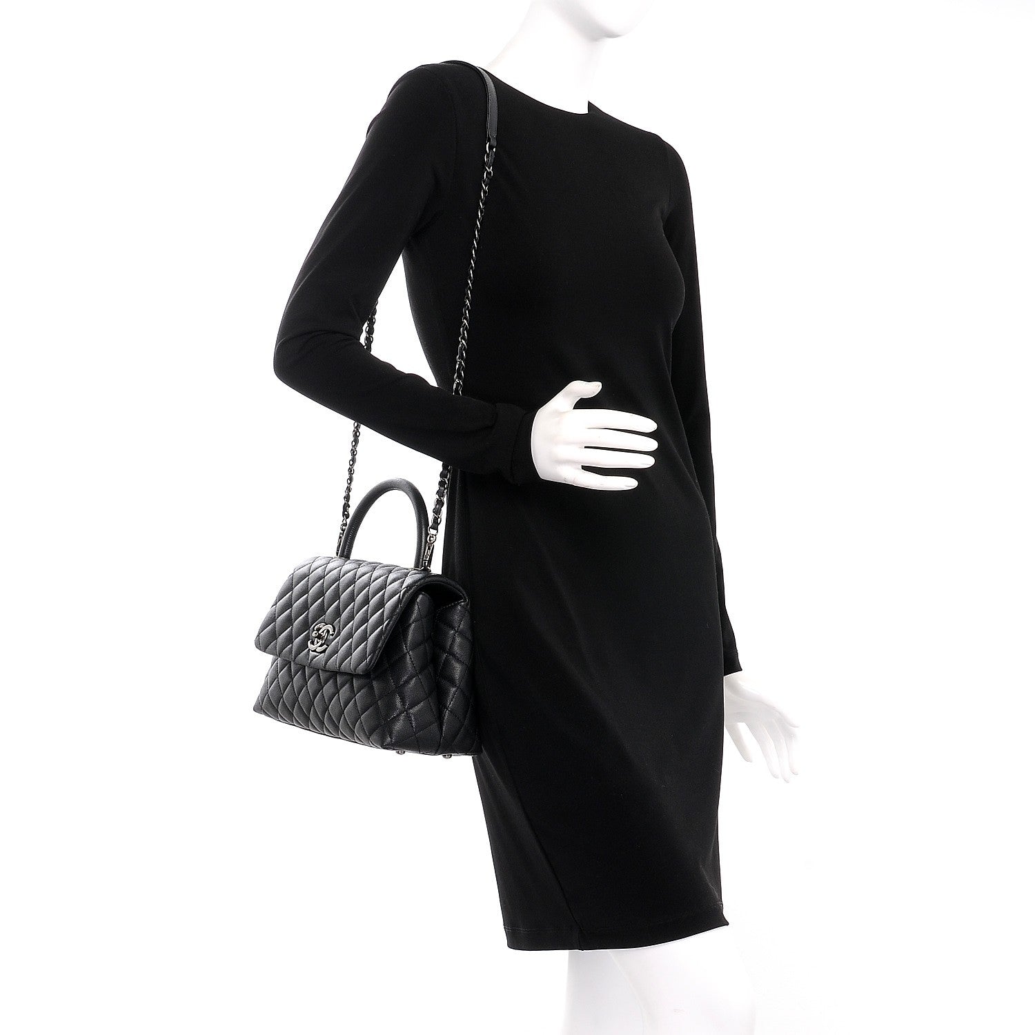 Chanel Caviar Quilted Small Coco Handle Flap Black 2 of 8