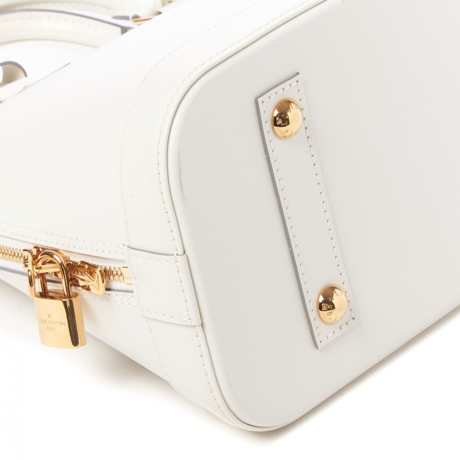 Louis Vuitton Smooth Calfskin Signature Alma PM White 5 of 7