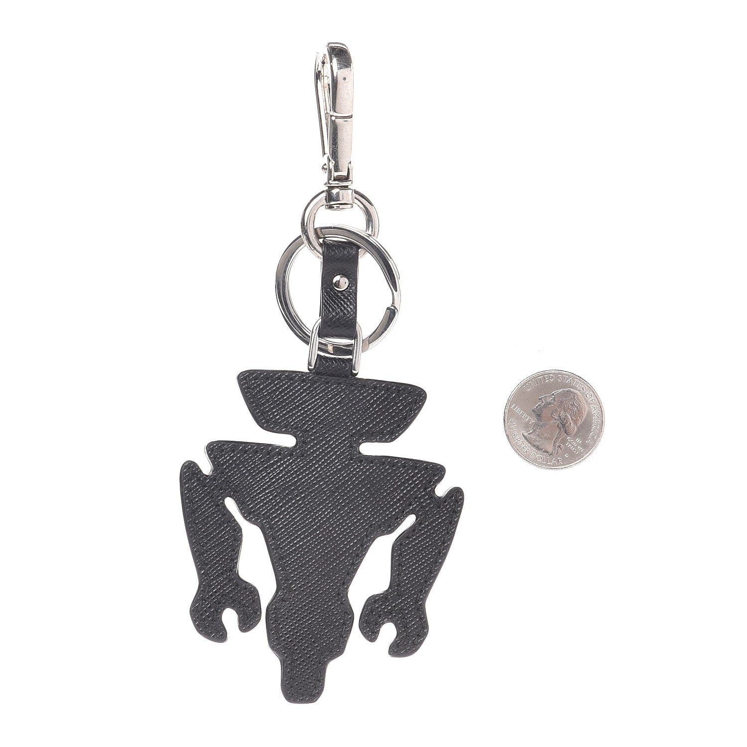 Prada Saffiano Robot Trick Keychain Black 2 of 3