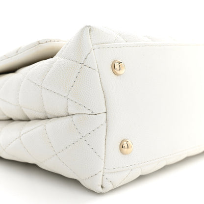 Chanel Iridescent Caviar Quilted Small Coco Handle Flap White 9 of 13