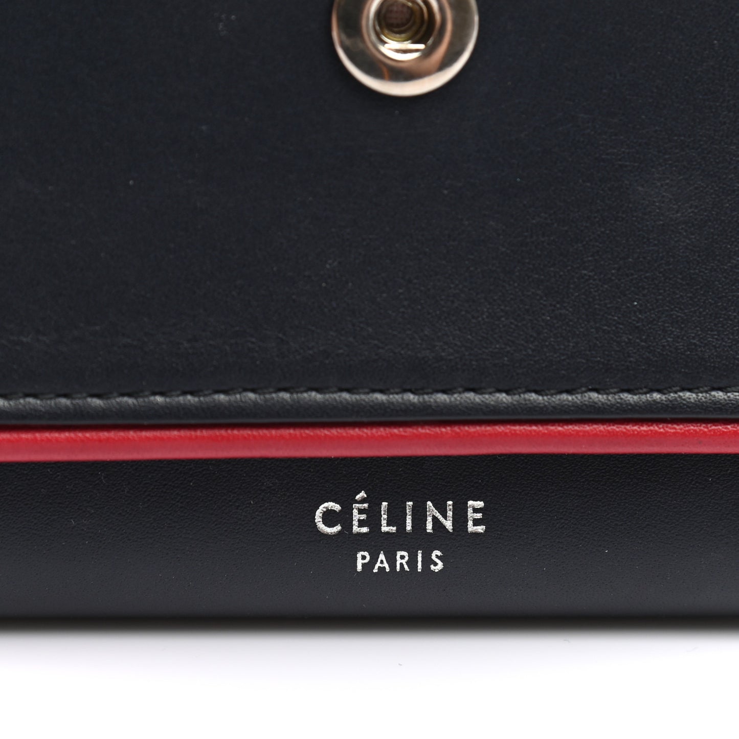 Smooth Calfskin Piping Large Flap Multifunction Wallet Navy Blue