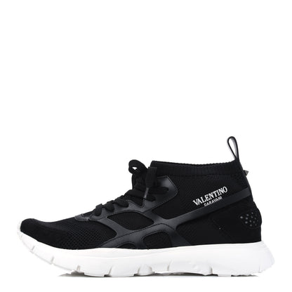 Valentino Garavani Calfskin Mesh Mens Sound High Sneakers 43.5 Black 1 of 10