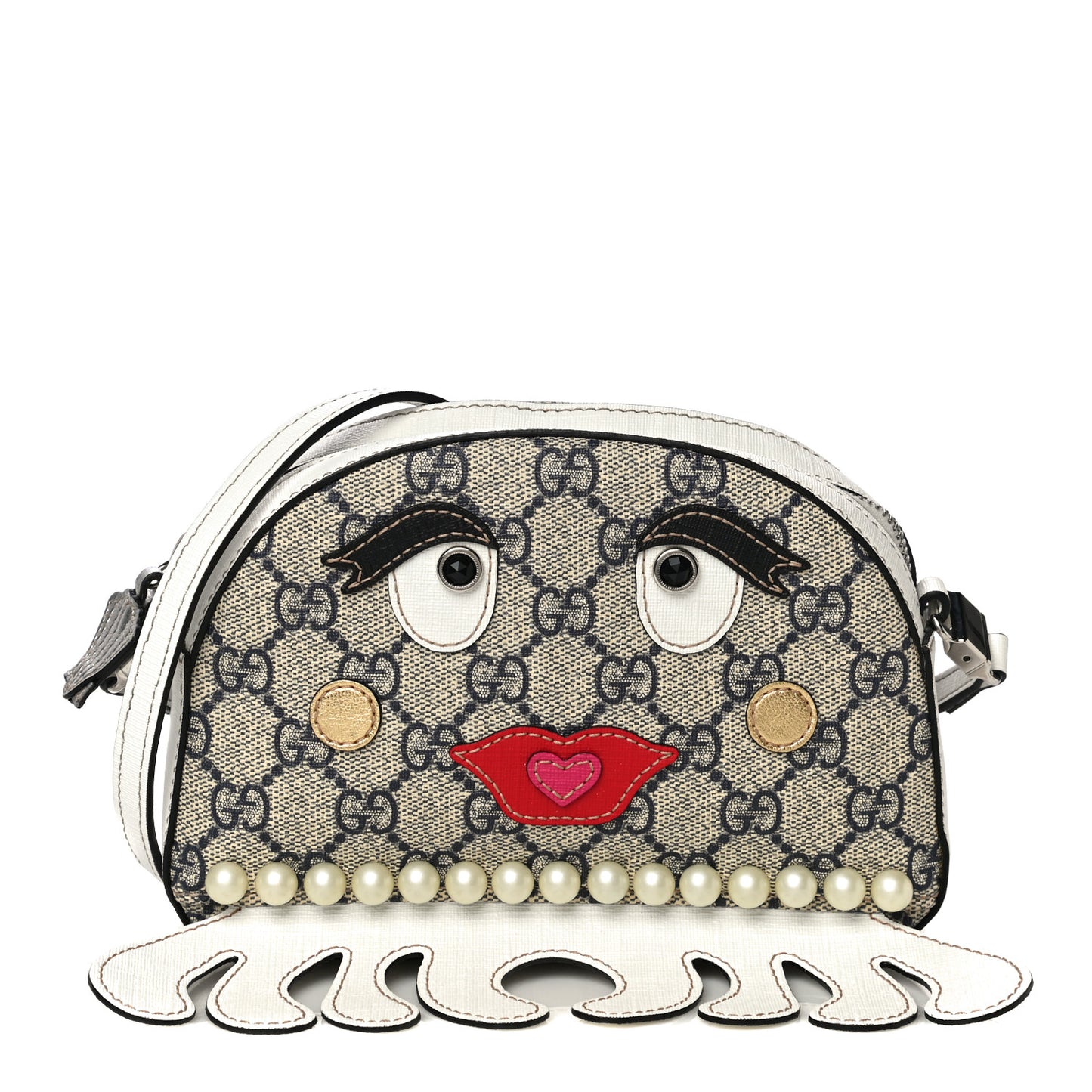 GG Supreme Monogram Childrens Octopus Messenger Bag White