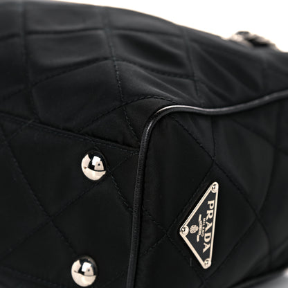 Prada Nylon Tessuto Impuntu Quilted Shoulder Bag Black 10 of 13