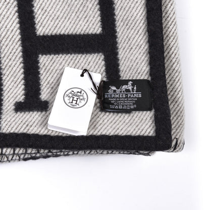Hermes Wool Cashmere Avalon Blanket Ecru Gris Fonce 3 of 3