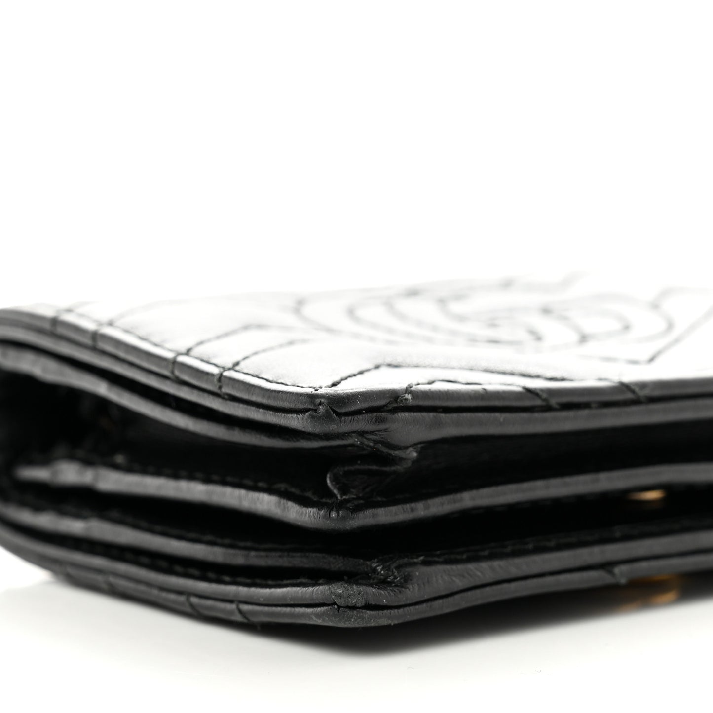 Calfskin Matelasse GG Marmont Card Case Wallet Black