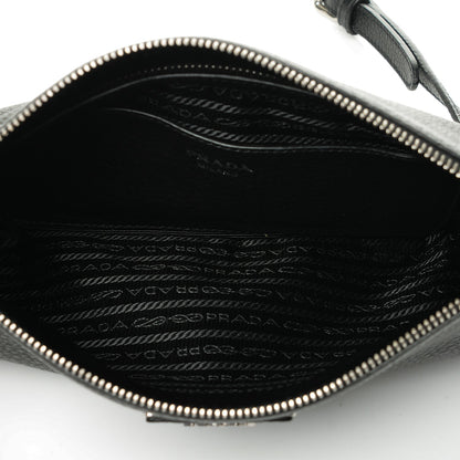 Prada Vitello Daino Zippered Crossbody Bag Black 5 of 6