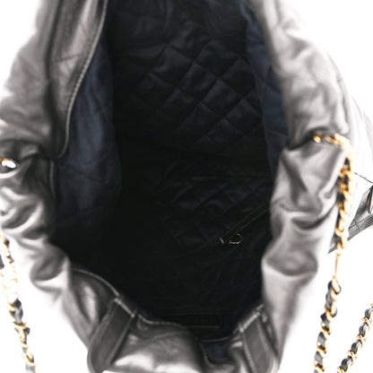 Chanel Shiny Calfskin Quilted Chanel 22 Backpack Grey 5 of 10