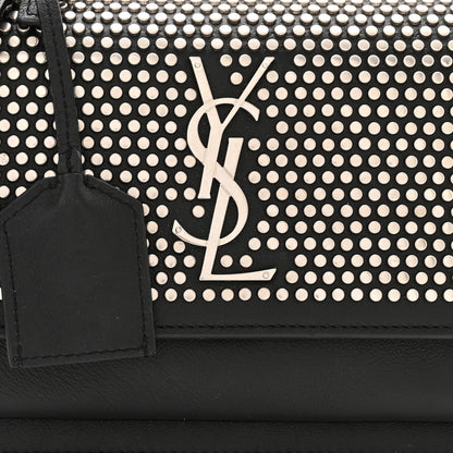 Saint Laurent Calfskin Studded Small Monogram Sunset Black 7 of 10