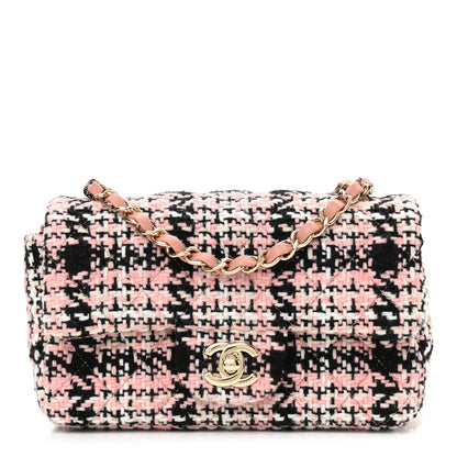 Chanel Tweed Quilted Mini Rectangular Flap Pink Black White 1 of 10