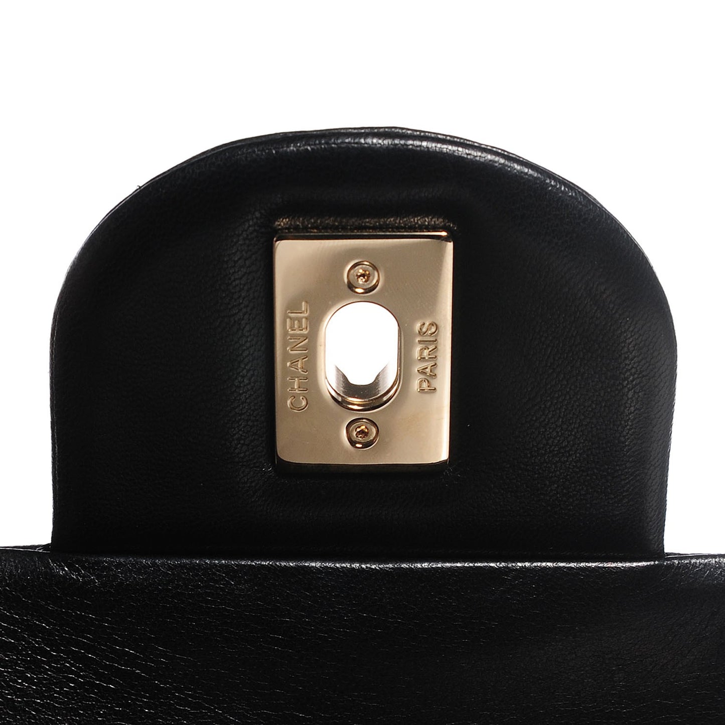Washed Lambskin Quilted Maxi Single Flap Black