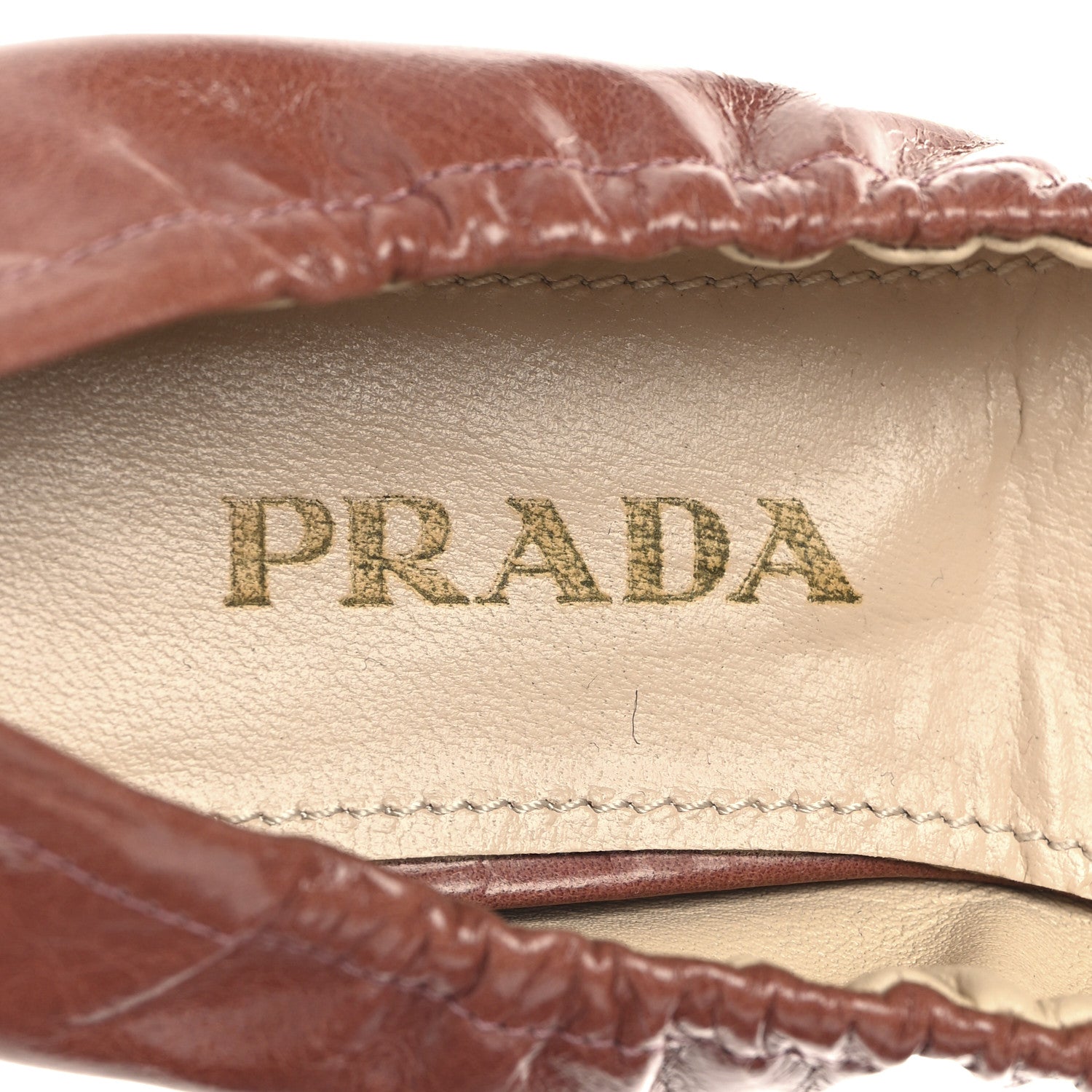 Prada Vitello Shine Ballet Bow Flats 36 Antico 9 of 10