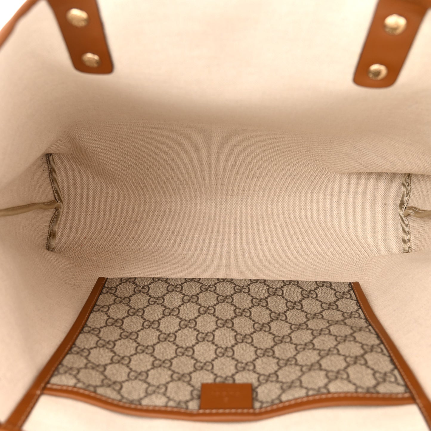 GG Plus Monogram Medium Signature Web Loop Tote Light Brown
