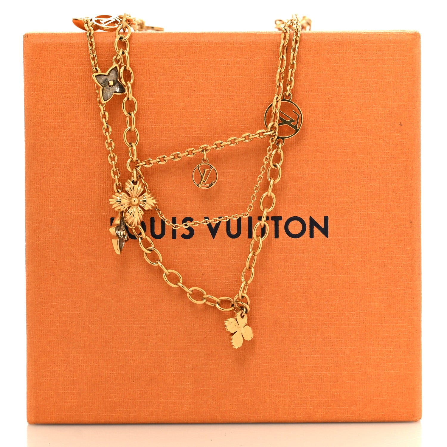 Louis Vuitton Metal Blooming Strass Necklace Gold 7 of 7