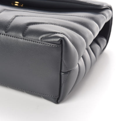 Saint Laurent Calfskin Y Quilted Monogram Small Loulou Chain Satchel Asphalt 9 of 9