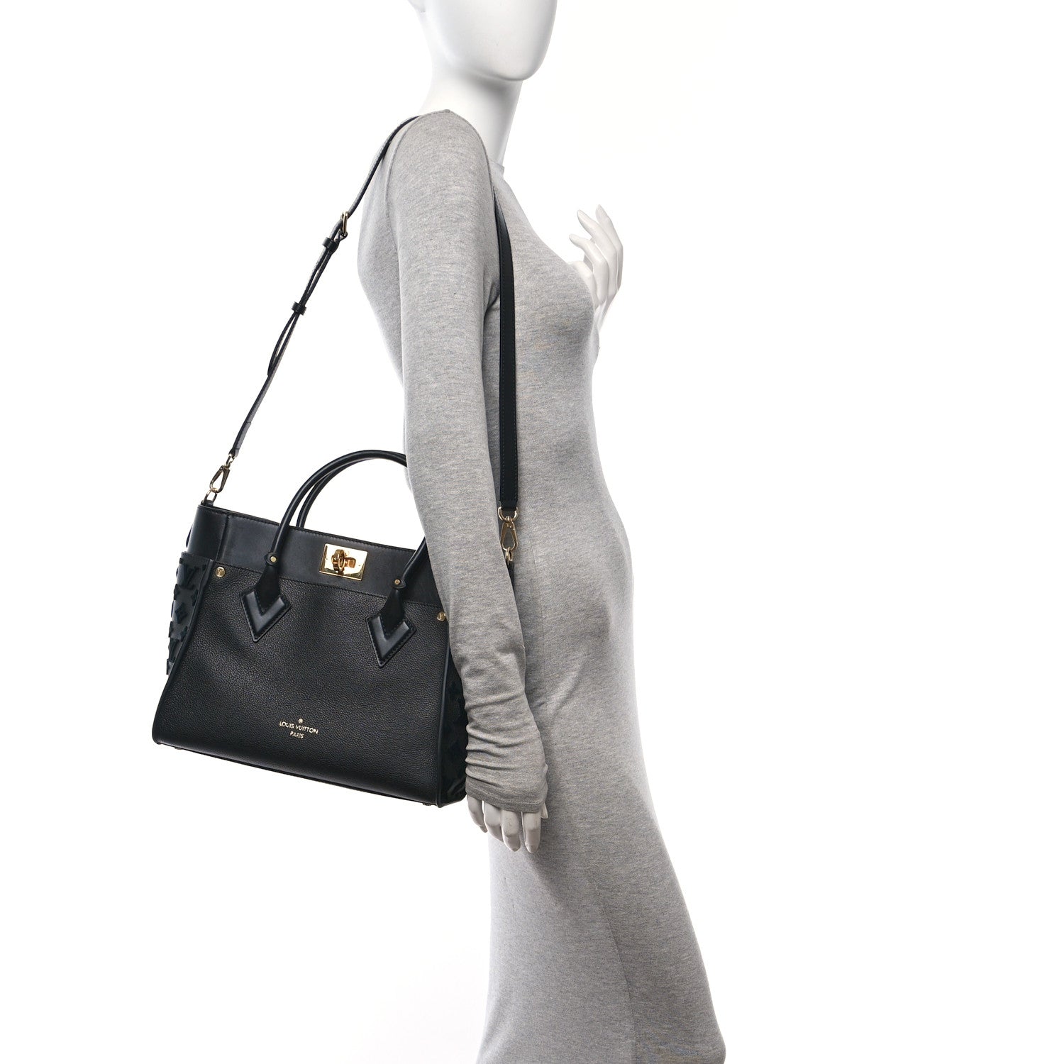 Louis Vuitton Calfskin Monogram Tufting On My Side Black 2 of 9