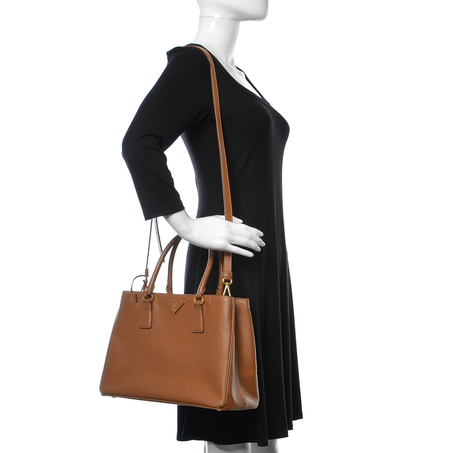 Prada Saffiano Lux Medium Tote Caramel 2 of 9
