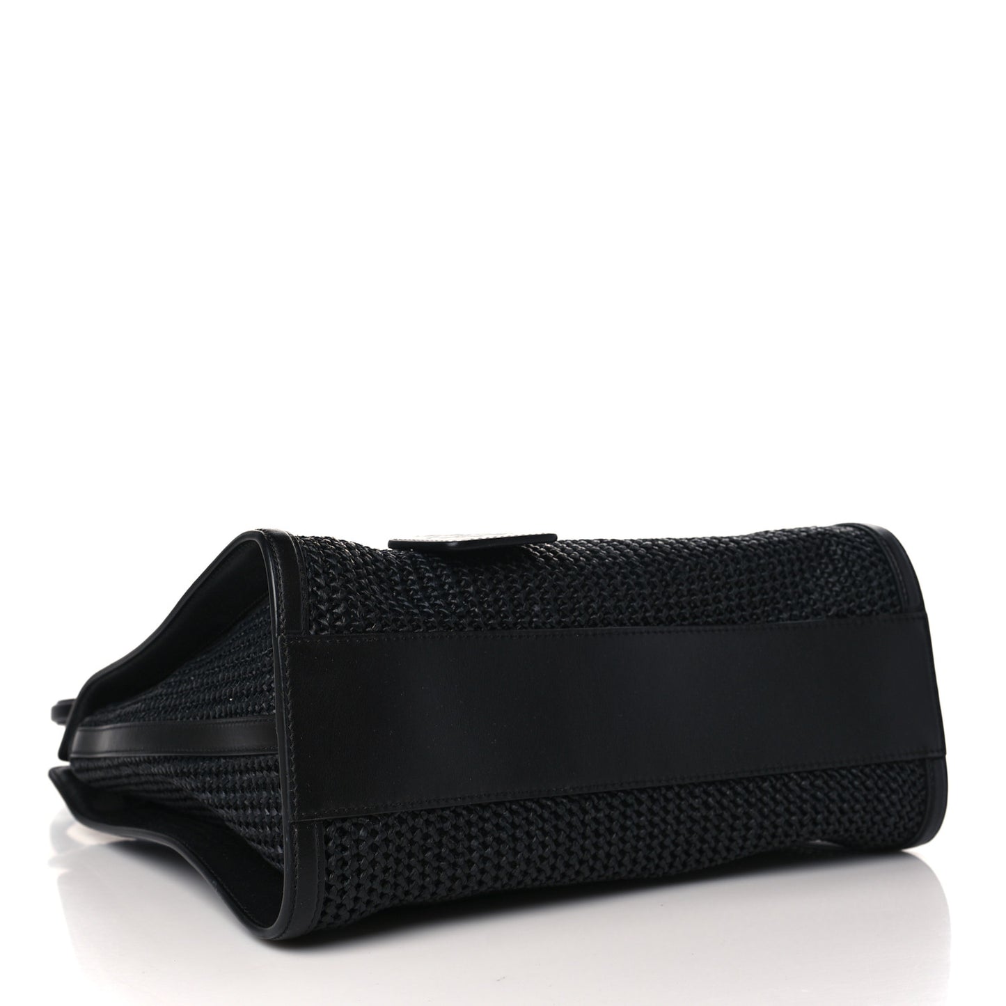 Raffia Calfskin The Tall Story Tote Bag Black