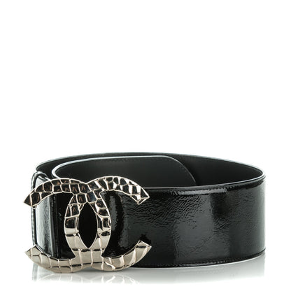 Chanel Patent CC Wide Belt 80 32 Black 1 of 7