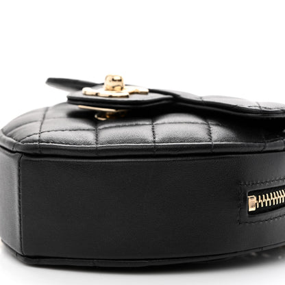 Chanel Lambskin Quilted CC In Love Heart Clutch With Chain Black 9 of 9