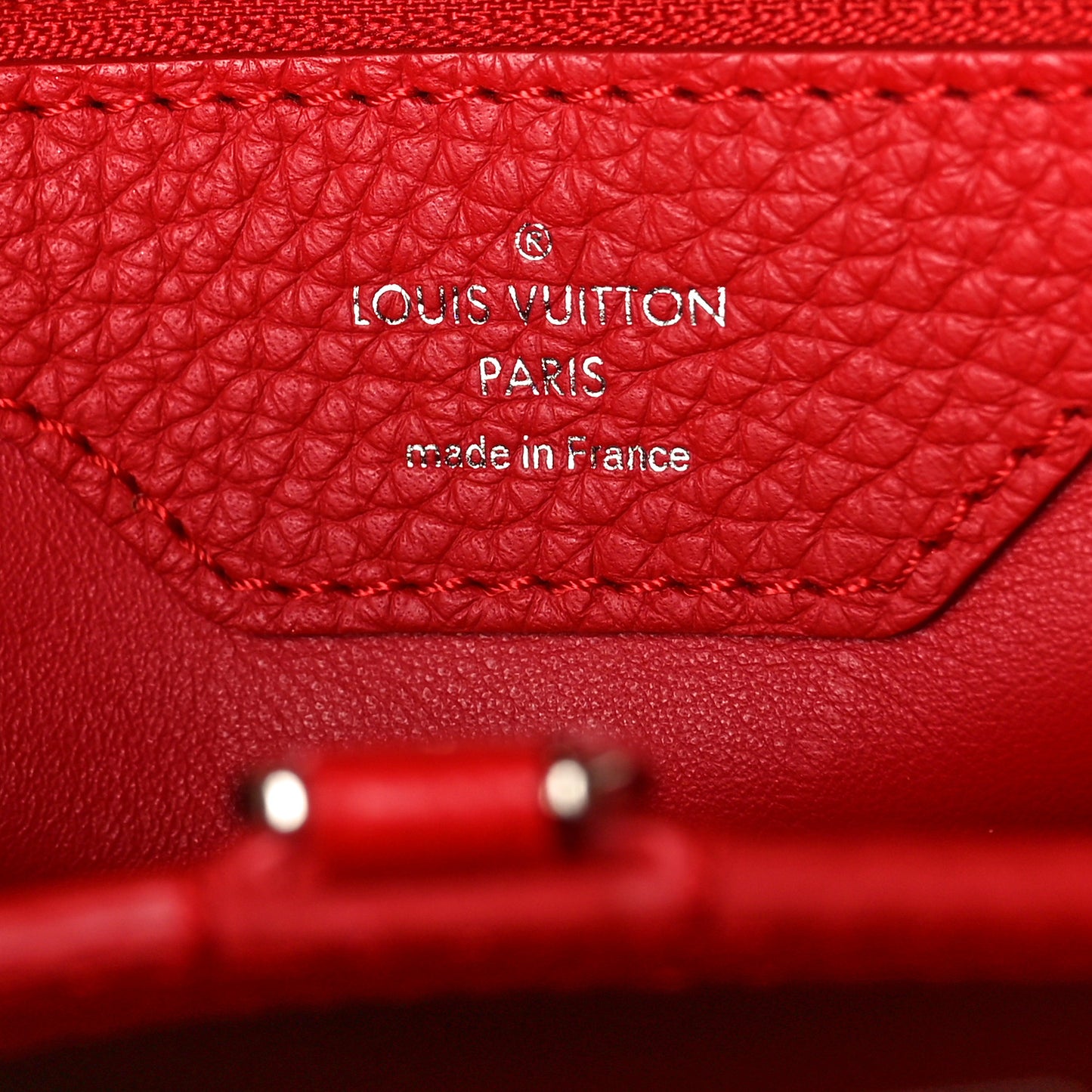 LOUIS VUITTON Taurillon Capucines MM Coquelicot