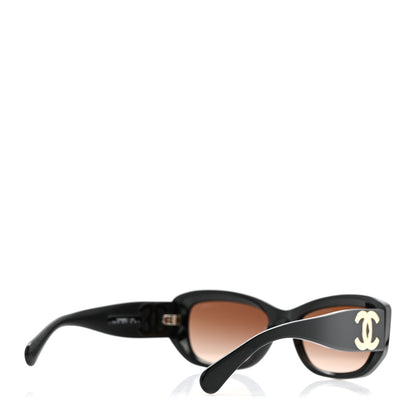 Chanel Acetate Rectangle Sunglasses 5493 Black Brown 4 of 8