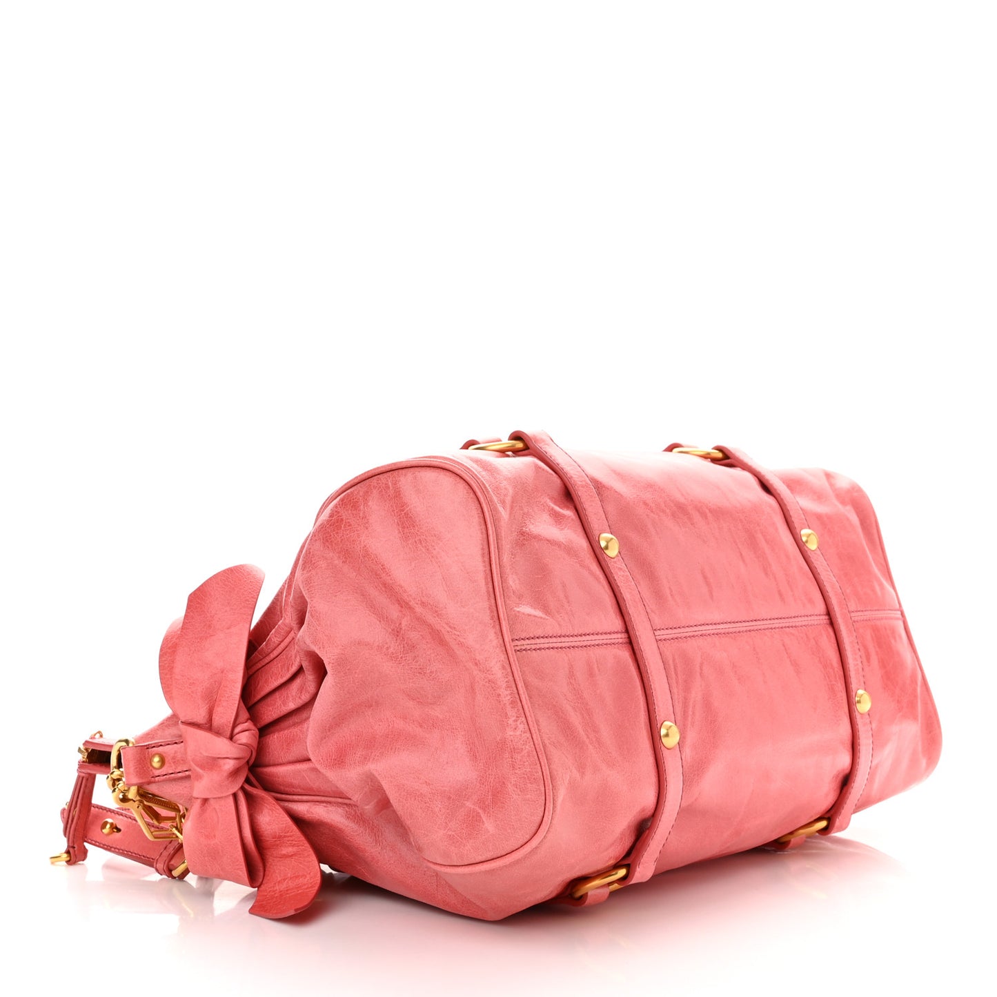 Vitello Lux Satchel Bag Rosa