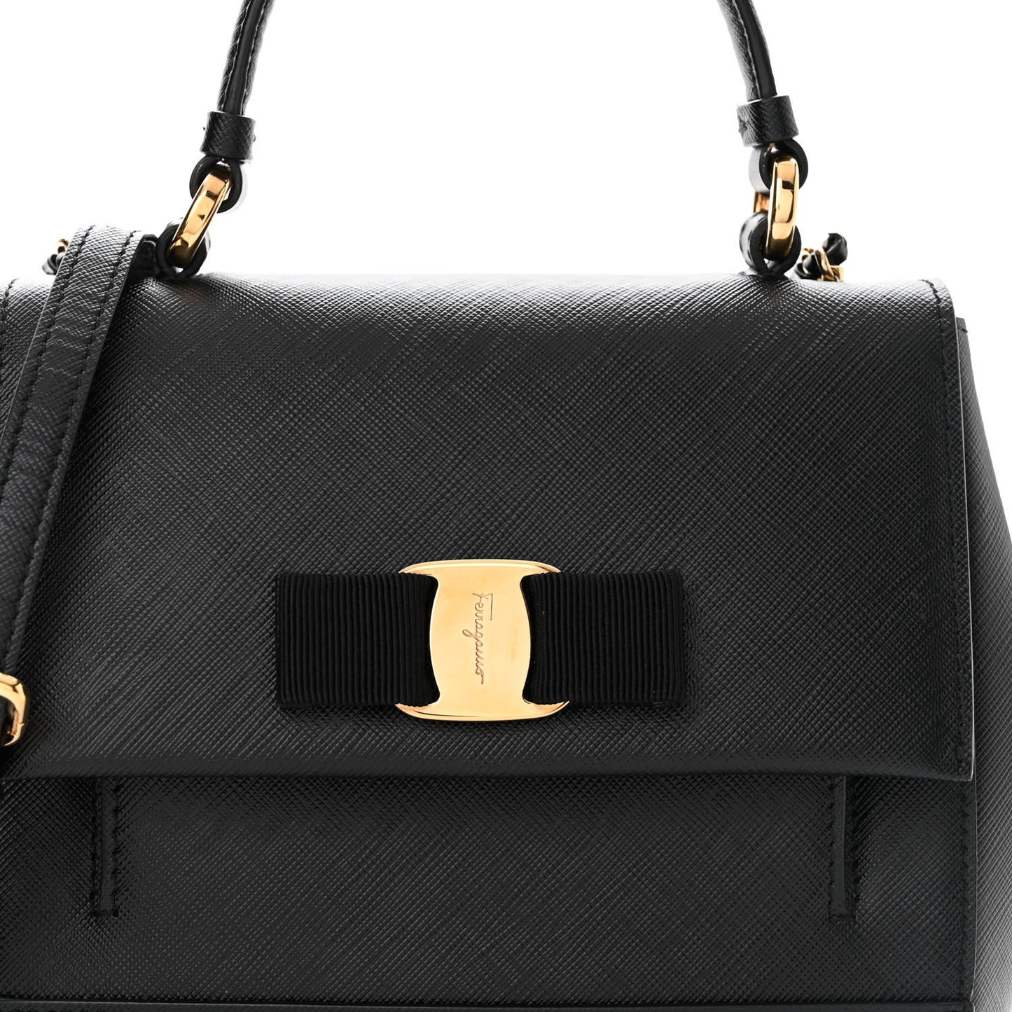Saffiano Carrie Shoulder Bag Black