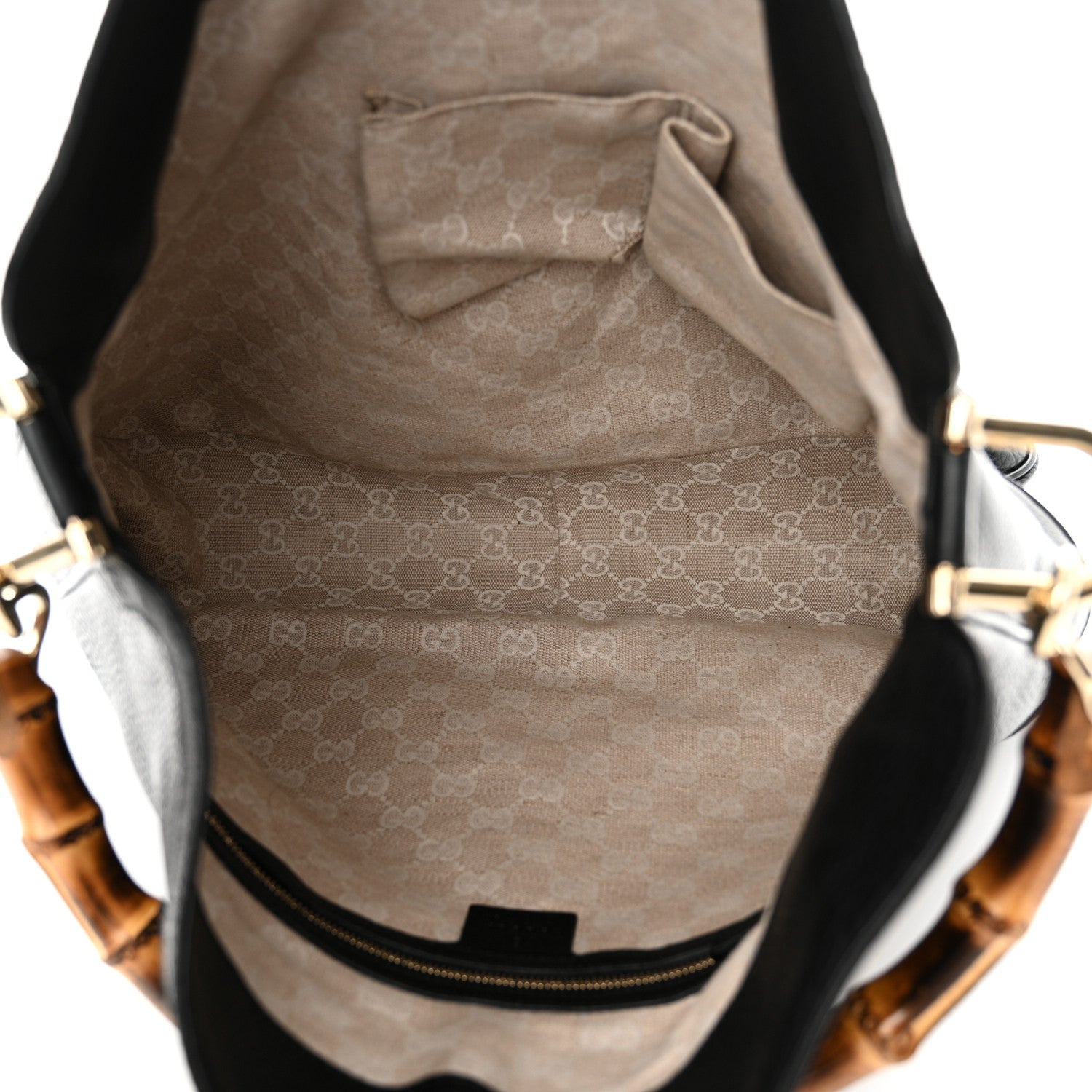 Gucci Pebbled Calfskin Medium Diana Bamboo Shoulder Bag Black 5 of 13