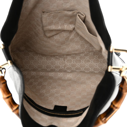 Gucci Pebbled Calfskin Medium Diana Bamboo Shoulder Bag Black 5 of 13
