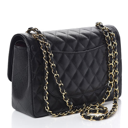 Chanel Caviar Quilted Jumbo Double Flap Black 3 of 11