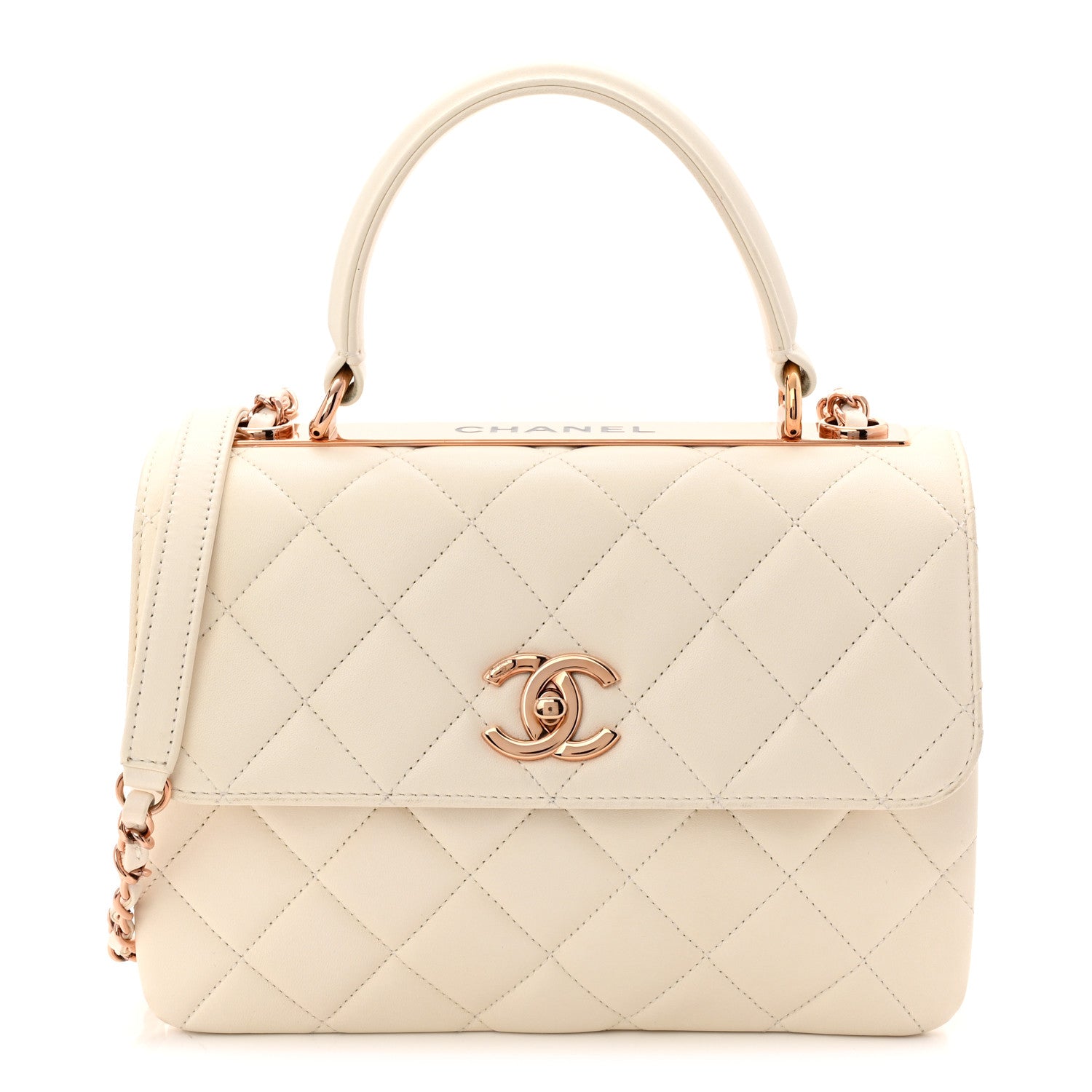 Chanel Lambskin Quilted Small Trendy CC Dual Handle Flap Bag White 1 of 10