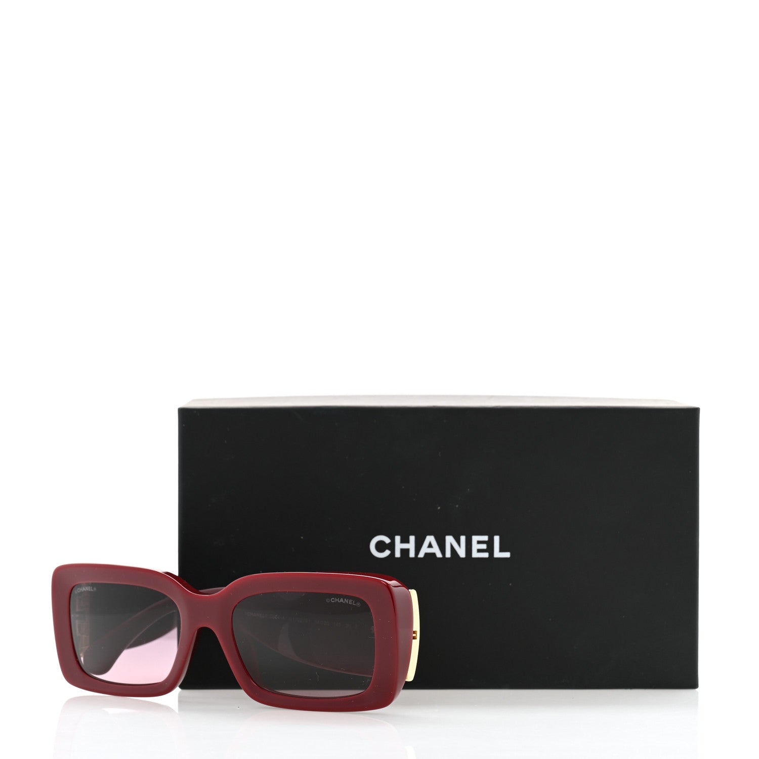 Chanel Acetate Rectangle Sunglasses 5434 Brown Red 8 of 8
