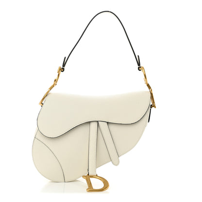 Christian Dior Grained Calfskin Saddle Bag White 1 of 11