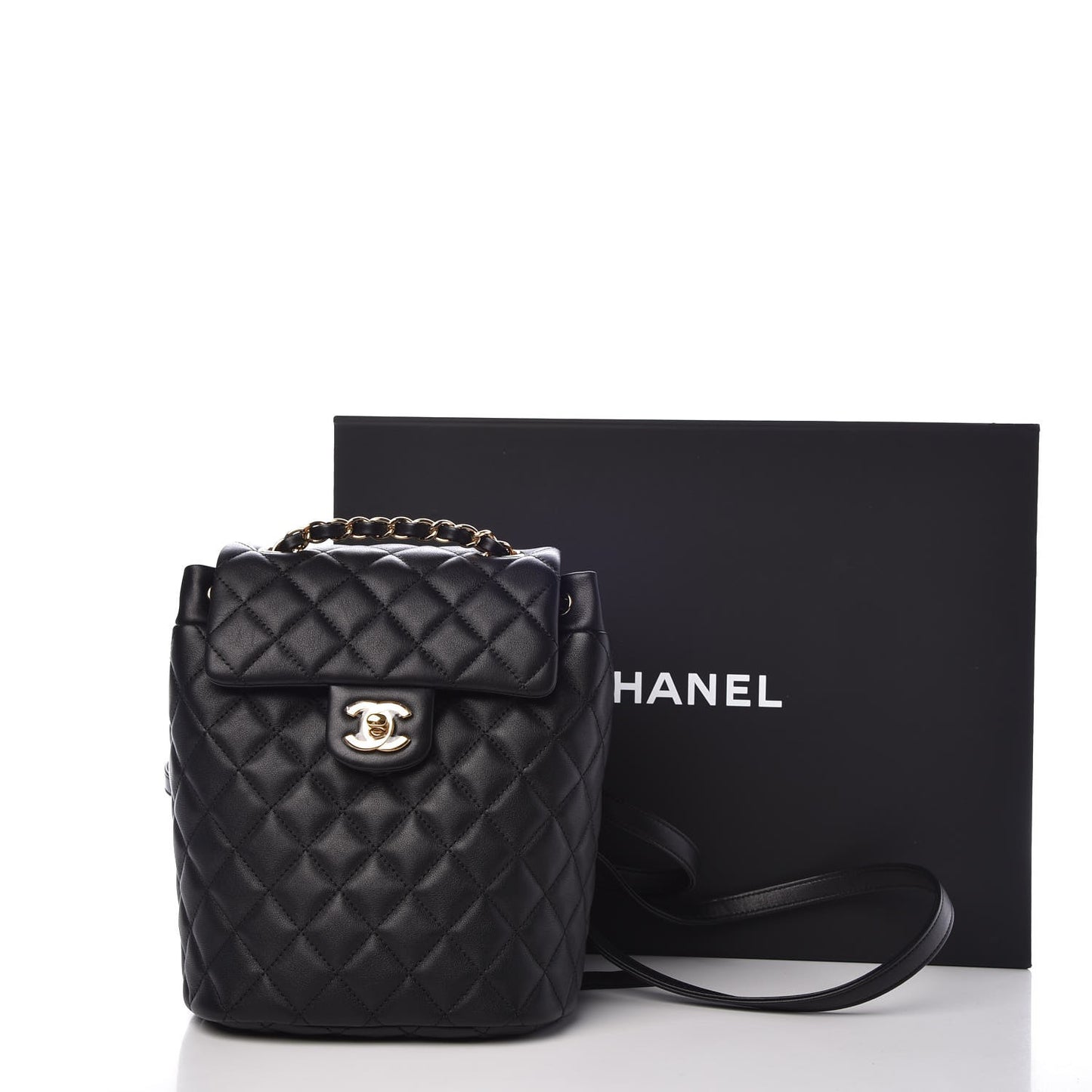 Calfskin Quilted Mini Urban Spirit Backpack Black