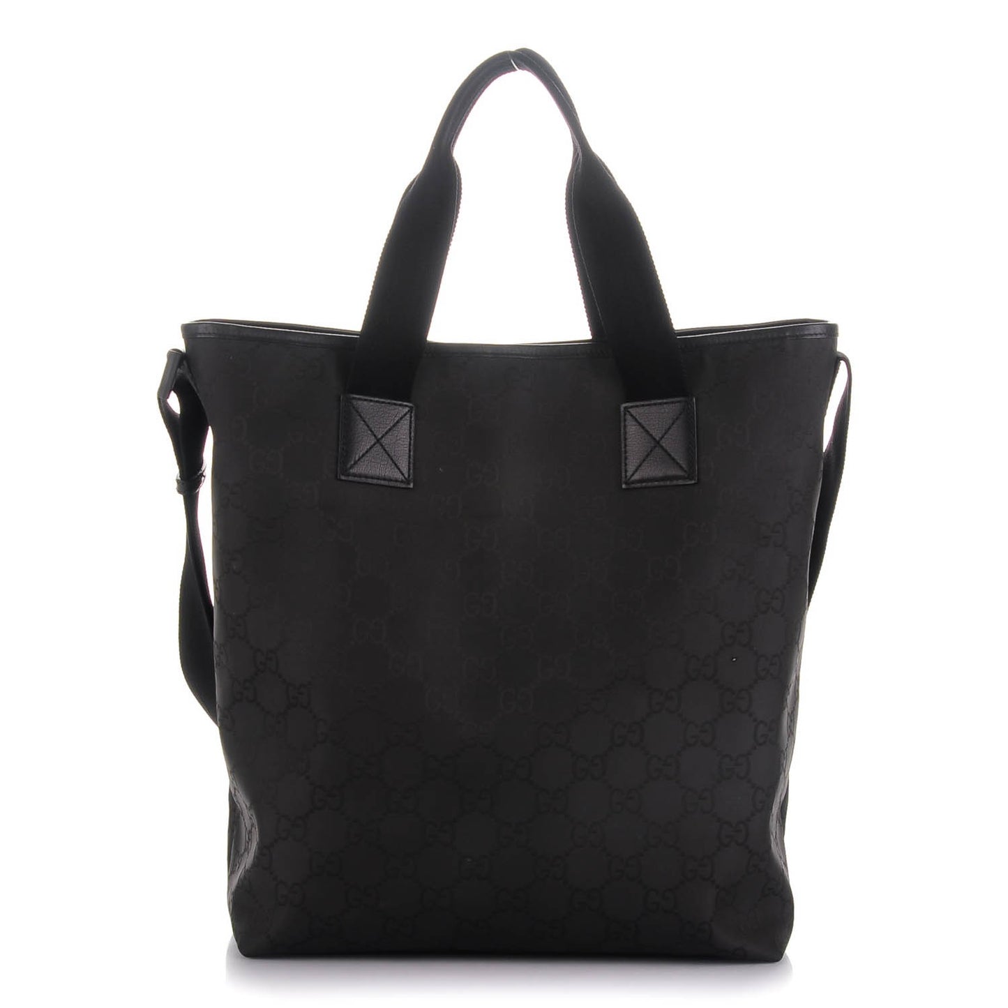 Nylon Monogram Large Web Handle Vertical Tote Black