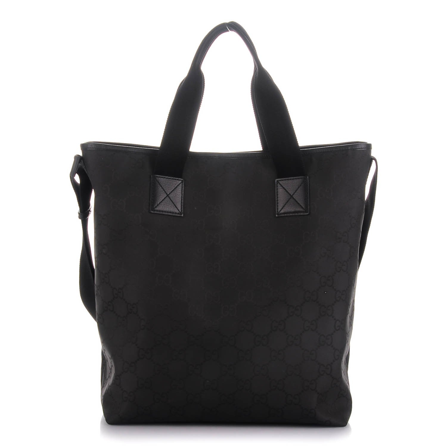 Gucci Nylon Monogram Large Web Handle Vertical Tote Black 1 of 8