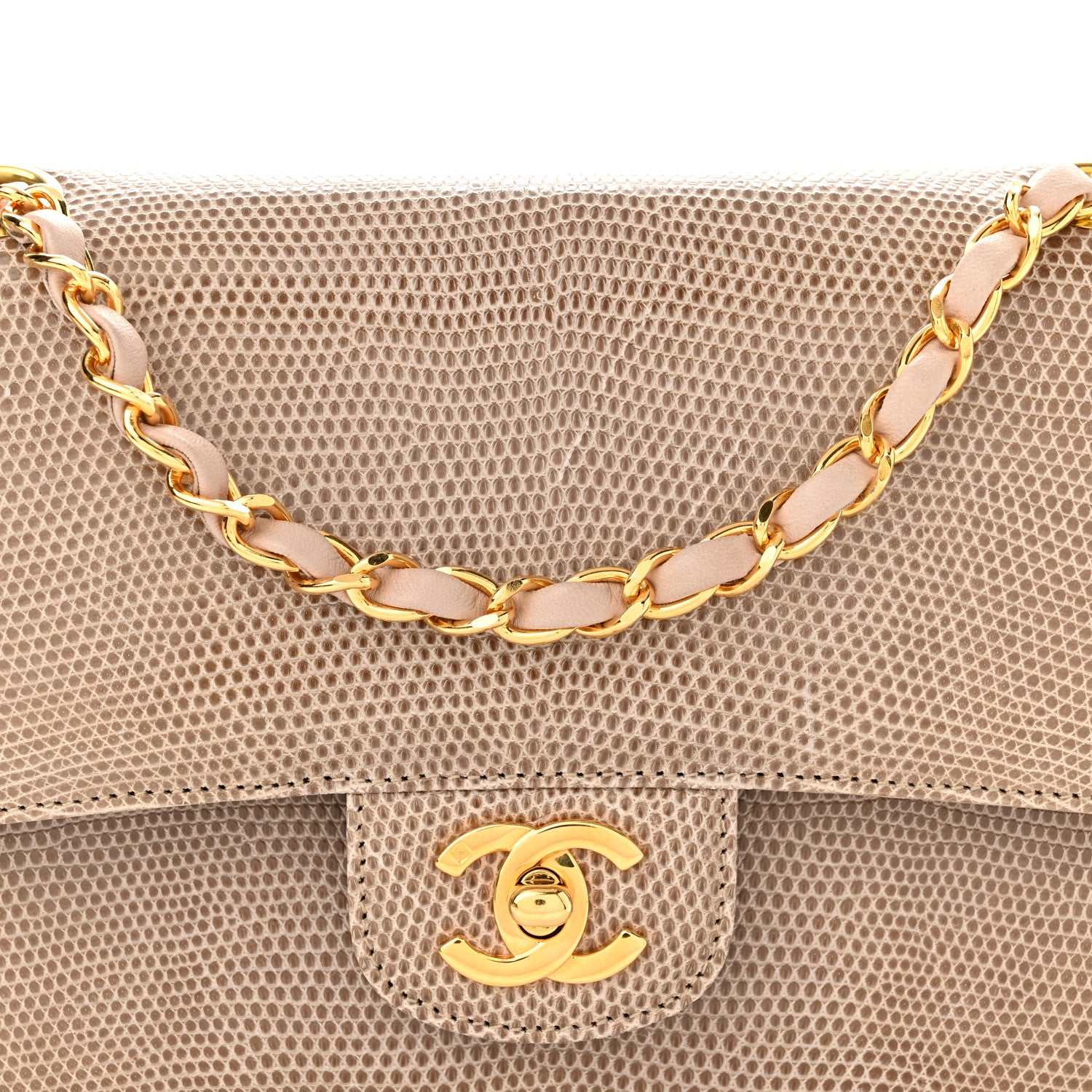 Chanel Lizard Small Double Flap Beige 8 of 10