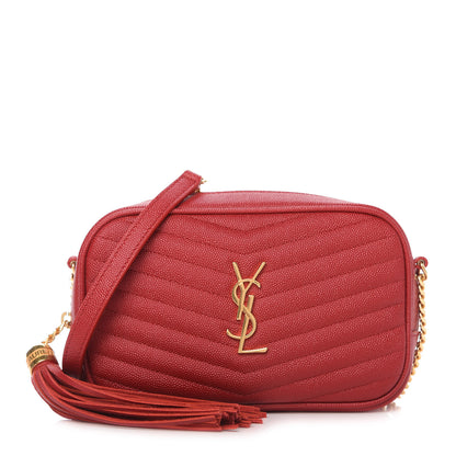 Saint Laurent Grain De Poudre Matelasse Monogram Mini Lou Camera Bag Eros Red 1 of 10