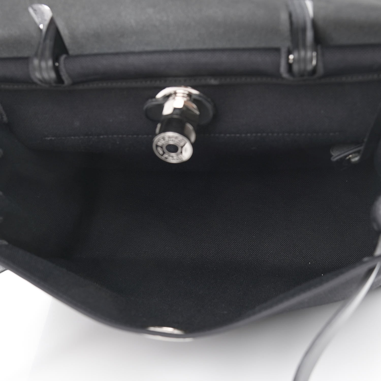 Hermes Military Toile Vache Hunter Herbag Zip PM 31 Black 6 of 10
