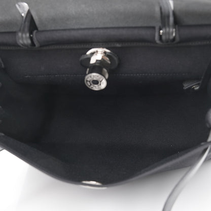 Hermes Military Toile Vache Hunter Herbag Zip PM 31 Black 6 of 10