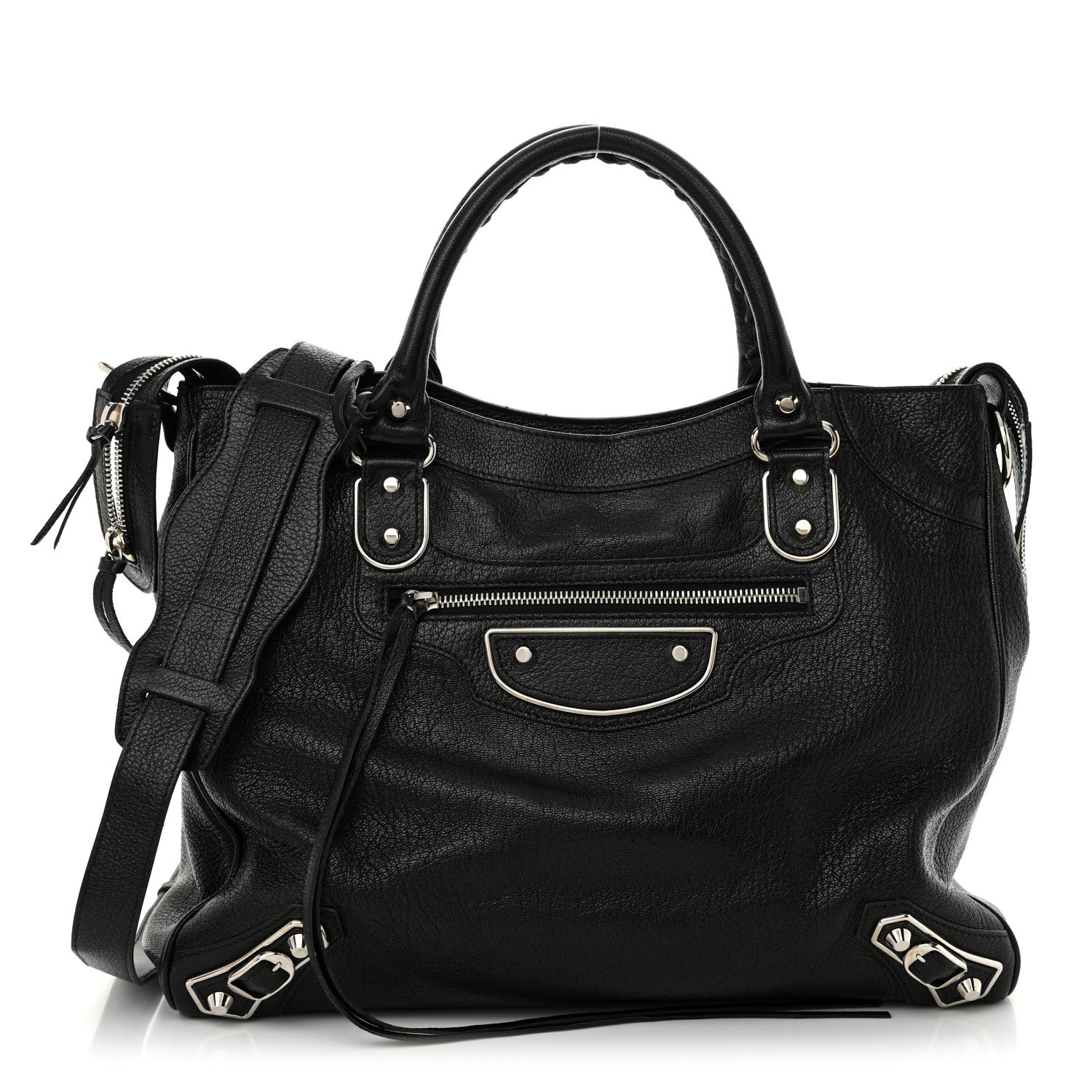 Balenciaga Chevre Silver Metallic Edge Hardware Velo Black 1 of 12