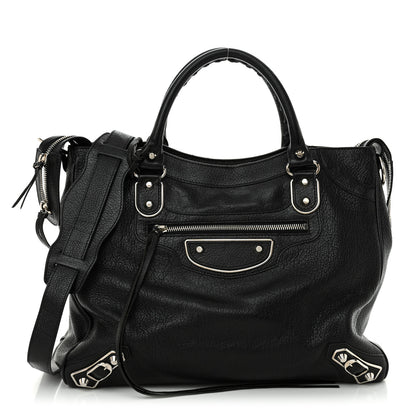 Balenciaga Chevre Silver Metallic Edge Hardware Velo Black 1 of 12