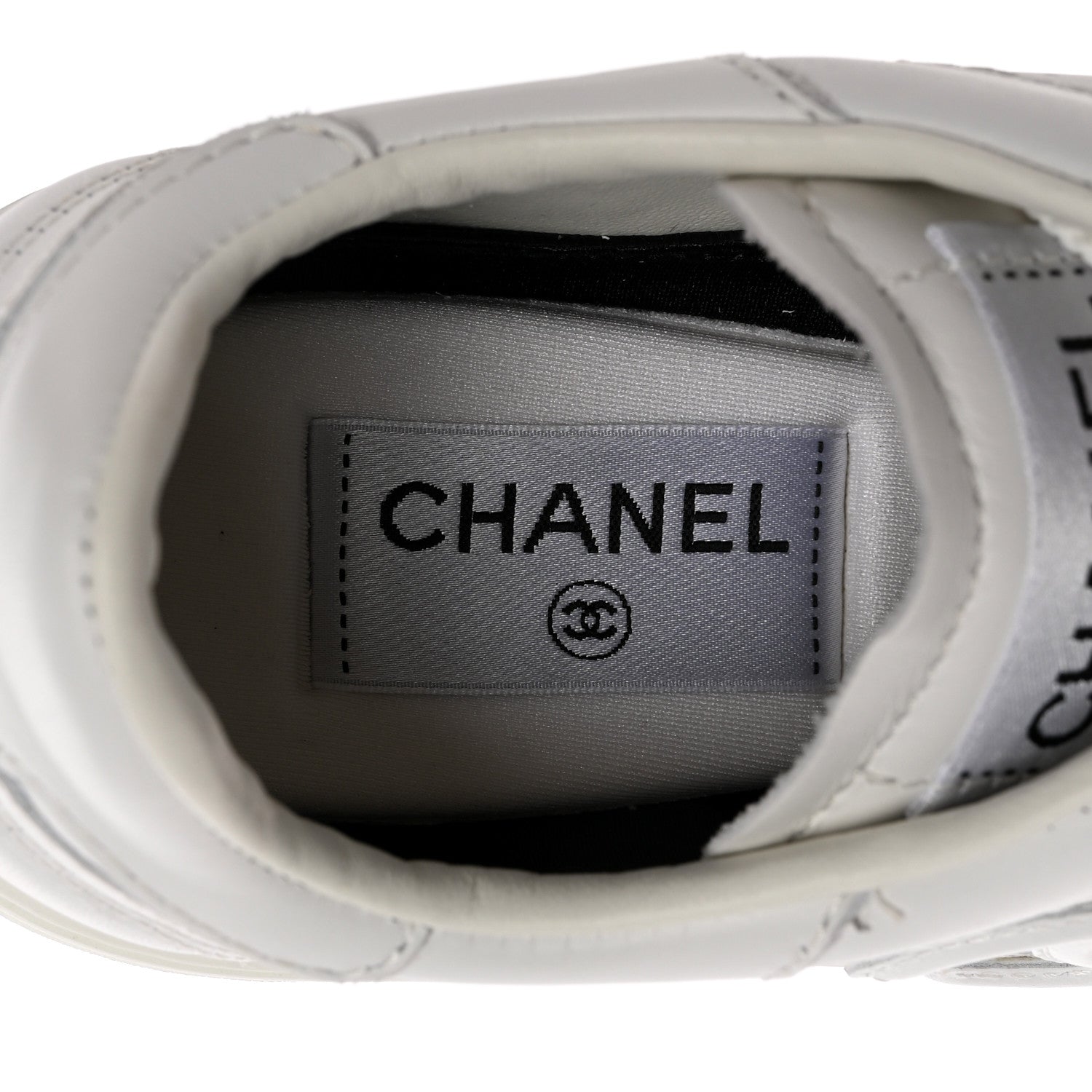 Chanel Calfskin CC Womens Sneakers 38.5 White 6 of 10
