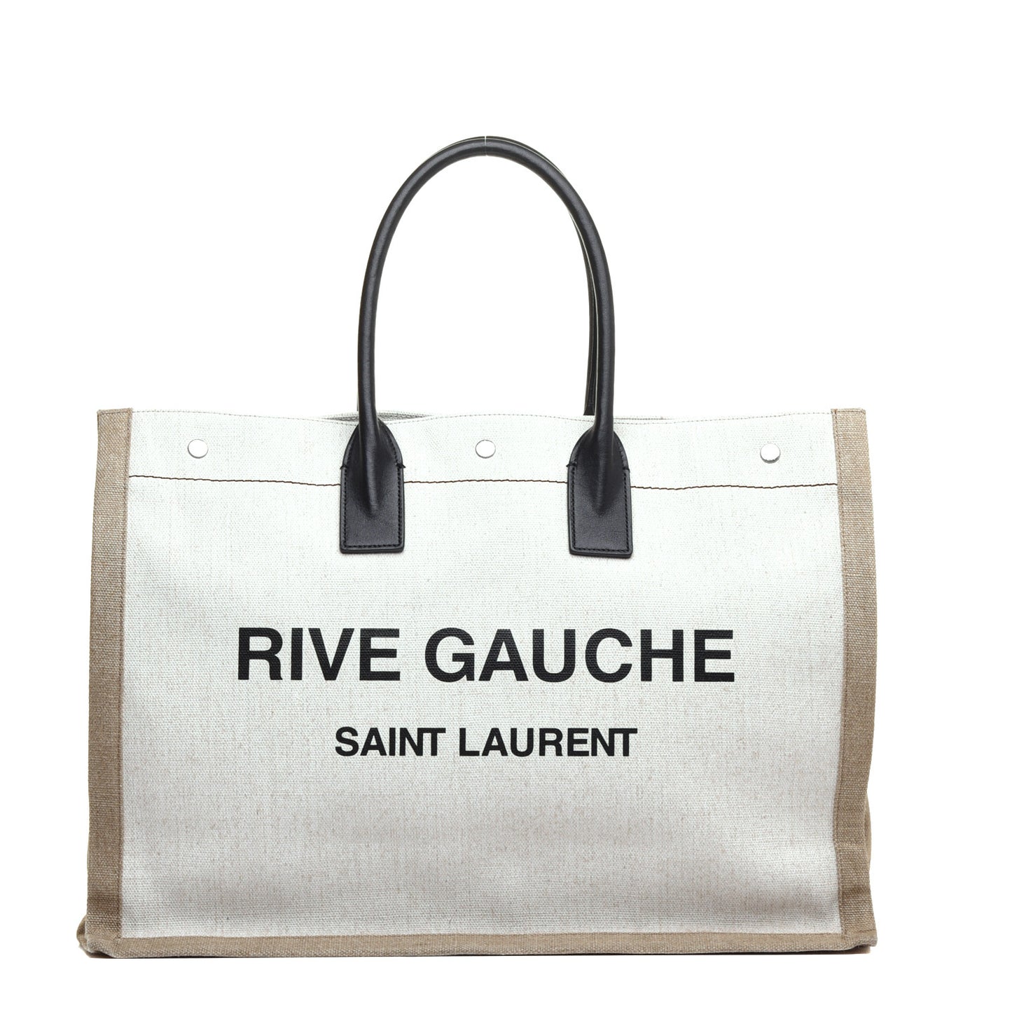 Linen Calfskin Rive Gauche Tote Optic White