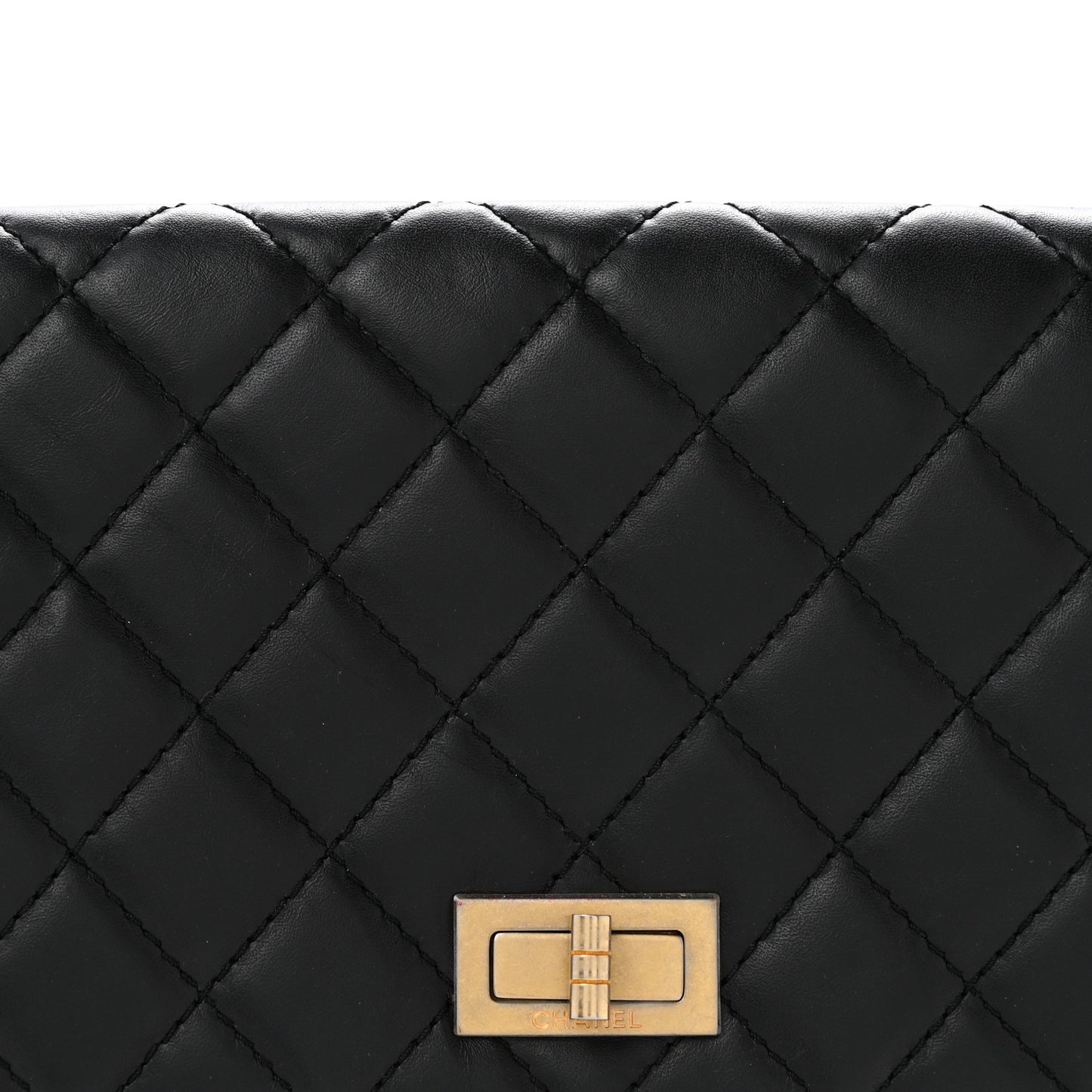 Aged Calfskin Quilted Reissue 2.55 Clutch Black